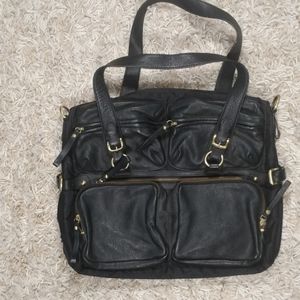 Coccinelle Large Black Leather Shoulder Bag